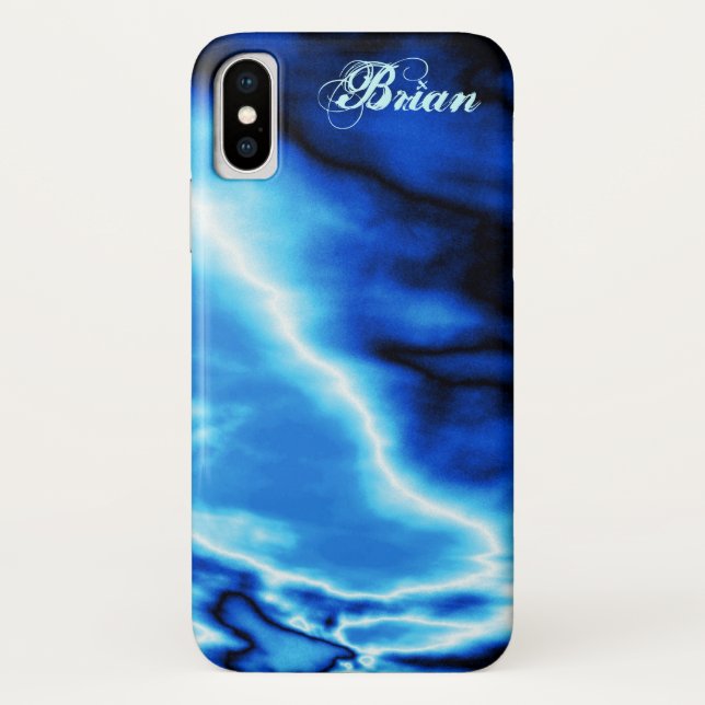 Coques Case-Mate iPhone Nuages Bleus N Éclair (Dos)