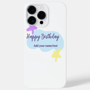 Coque Case-Mate iPhone Nuages bleus pastel étoiles violet joyeux annivers