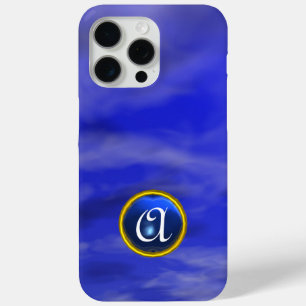 COQUE iPhone 15 PRO MAX NUAGES DANS LE CIEL BLEU SAPPHIRE GEM STONE MONOGR