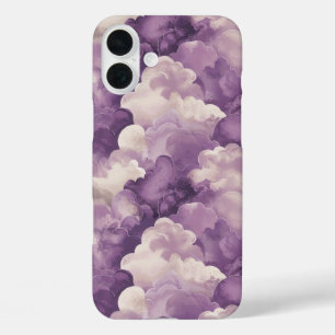 Coque Pour iPhone 16 Plus Nuages d'aquarelle violet Dreamy