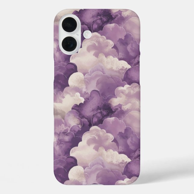 Coques Case-Mate iPhone Nuages d'aquarelle violet Dreamy (Verso)