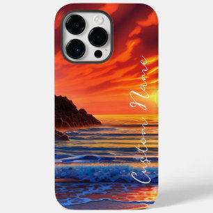 Coque Case-Mate iPhone Nuages de coucher de soleil clair tropical