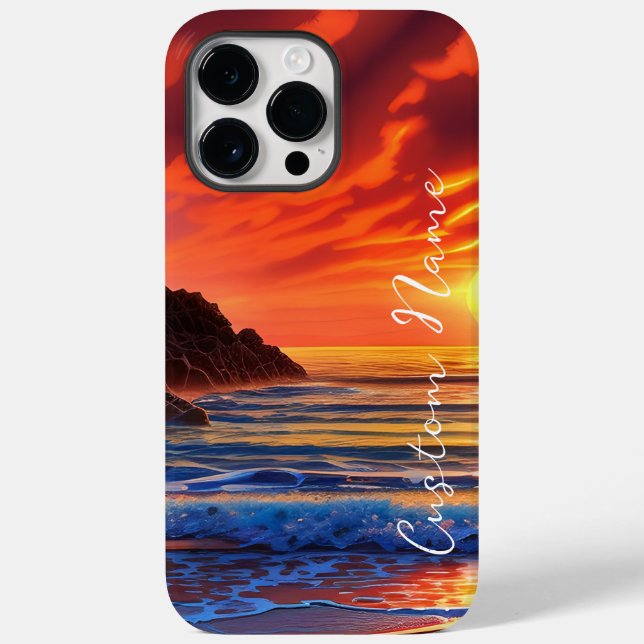 Coques Case-Mate iPhone Nuages de coucher de soleil clair tropical (Verso)