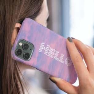 Coque Pour iPhone 16 Nuages roses dans le ciel Bonjour