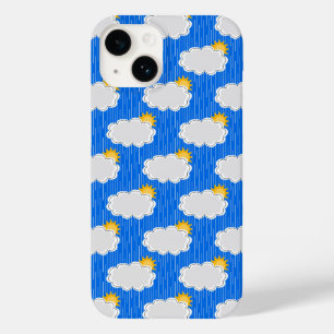 Coque Case-Mate iPhone Nuageux Ensoleillé Motif de Pluie Design Bleu