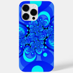 Coque Case-Mate iPhone Nuances de bleu Art fractal abstrait moderne