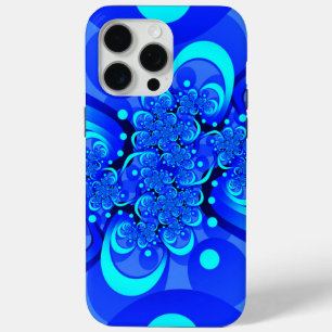 Coque Case-Mate iPhone Nuances de bleu Art fractal abstrait moderne