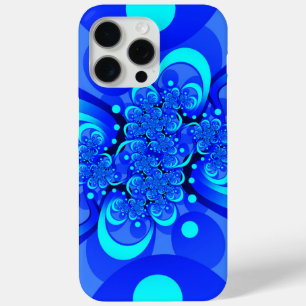Coque Case-Mate iPhone Nuances de bleu Art fractal abstrait moderne
