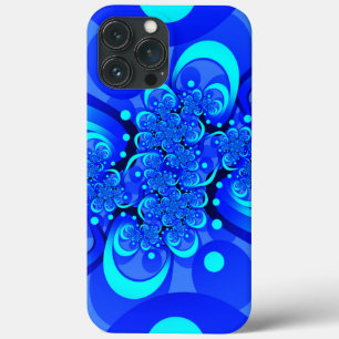 Case-Mate iPhone Case Nuances de bleu moderne art fractal Abstrait
