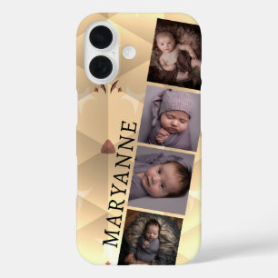 Coque Pour iPhone 16 Nuances de Brown jaune avec 4 images