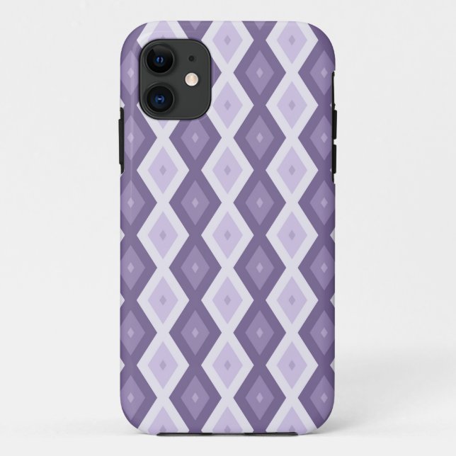 Coques Case-Mate iPhone Nuances de lavande motif diamant (Dos)