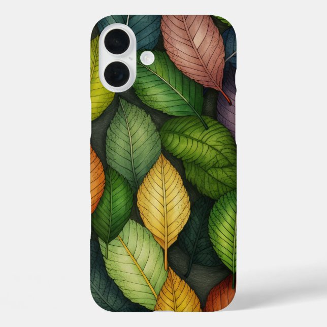 COQUES Case-Mate iPhone NUANCES DE VERT ROUGE OR FEUILLES D'AUTOMNE (Verso)
