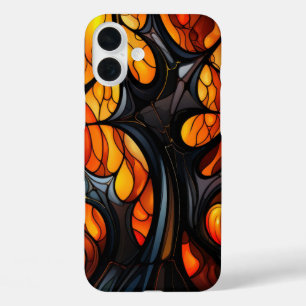 Coque Pour iPhone 16 Plus NUANCES D'ORANGE & ARBRE D'HALLOWEEN ÉPouvantable