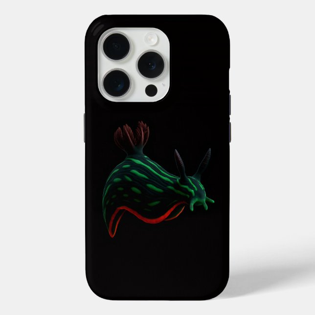 Coques Case-Mate iPhone Nudibranche de mer néon Black 4 Luxe iPhone 15 Pro (Verso)