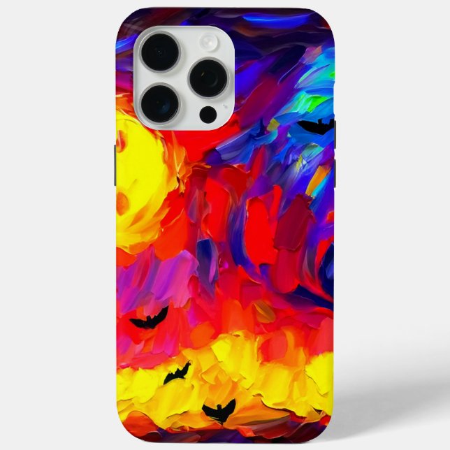 Coques Case-Mate iPhone Nuit Abstraite d'Halloween moderne (Verso)