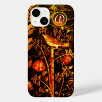 NUIT AVEC MONOGRAMME ROSE, Jaune rouge