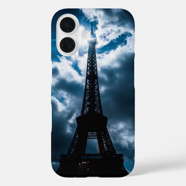 Coques Case-Mate iPhone Nuit bleue Tour Eiffel (Verso)