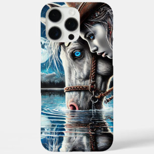 Coque iPhone 16 Pro Max Nuit calme de cowgirl sous la pleine lune