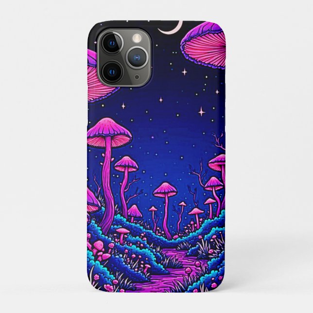 Coques Case-Mate iPhone Nuit de forêt de champignons psychédélique (Dos)