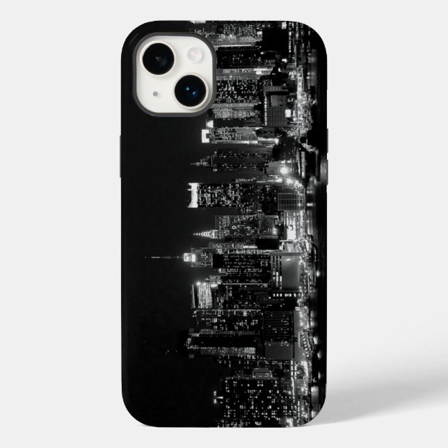 Coques Case-Mate iPhone Nuit de New York en noir et blanc (Verso)