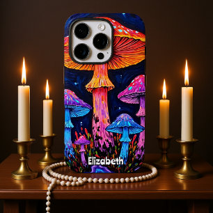 Coque iPhone 16 Pro Nuit des champignons rayonnants