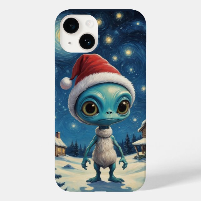 Coques Case-Mate iPhone Nuit étoilée Alien Noël mignon (Verso)