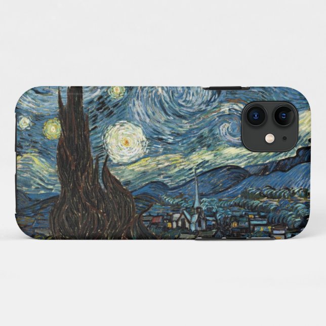 Coques Case-Mate iPhone Nuit étoilée par Van Gogh (Dos (Horizontal))