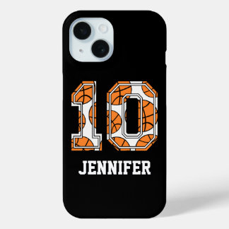 Coque Pour iPhone 15 Numéro de basket-ball personnalisé 10