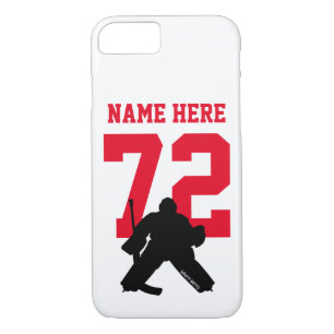 Case-Mate iPhone Case Numéro de gardien de hockey personnalisé Rouge