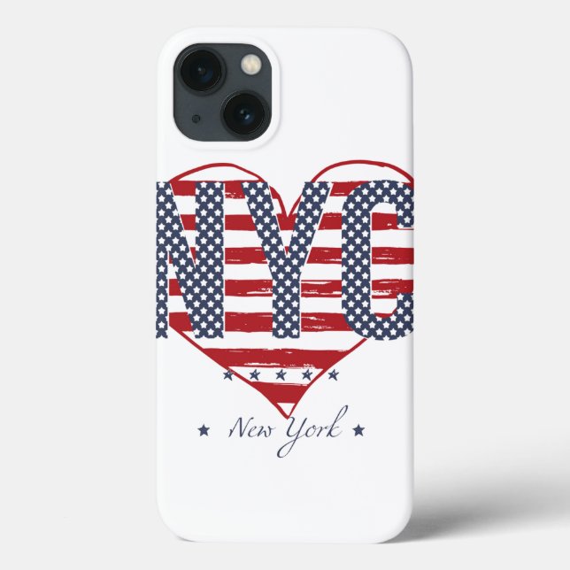 Coques Case-Mate iPhone NYC American Flag Heart (Verso)