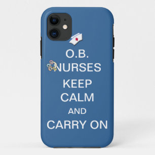 Etui iPhone Case-Mate O.B. Les infirmières gardent le calme+Bleu de cie