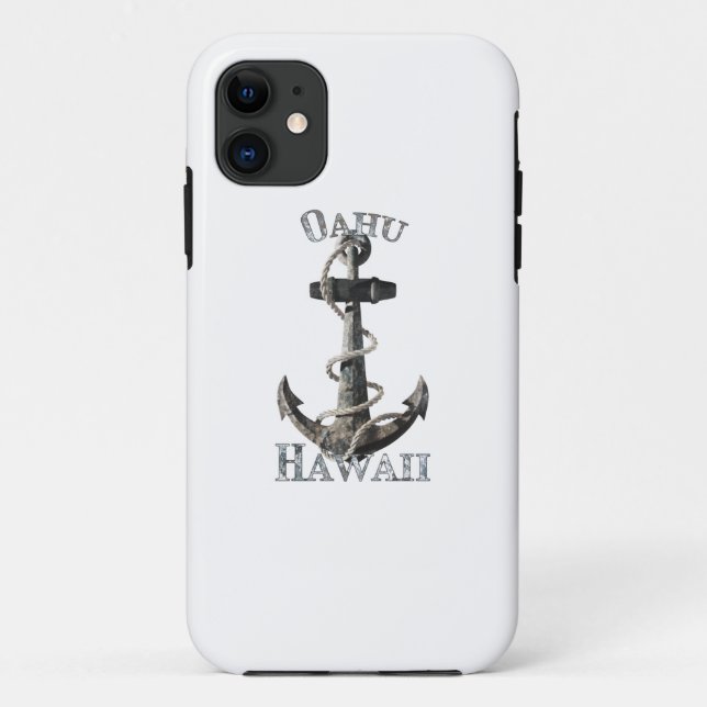 Coques Case-Mate iPhone Oahu Hawaii Vacation Ancre nautique voile (Dos)