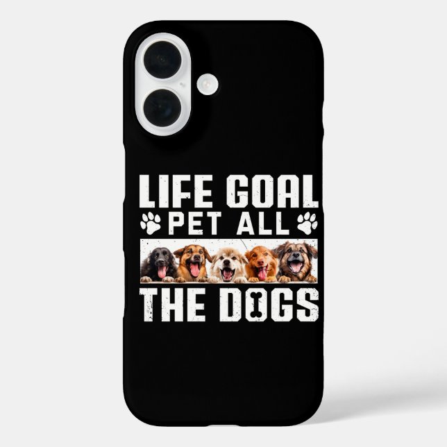 Coques Case-Mate iPhone Objectif de vie caresser tous les chiens drôle de  (Verso)