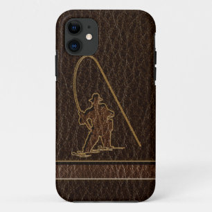 Coque iPhone 11 Obscurité simili cuir de pêcheur