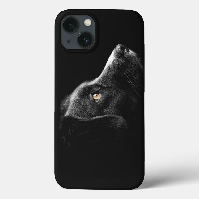 Coques Case-Mate iPhone Observation du chien noir (Verso)