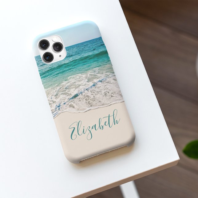 Coques Case-Mate iPhone Ocean Beach Shore pour ajouter votre nom (Créateur téléchargé)