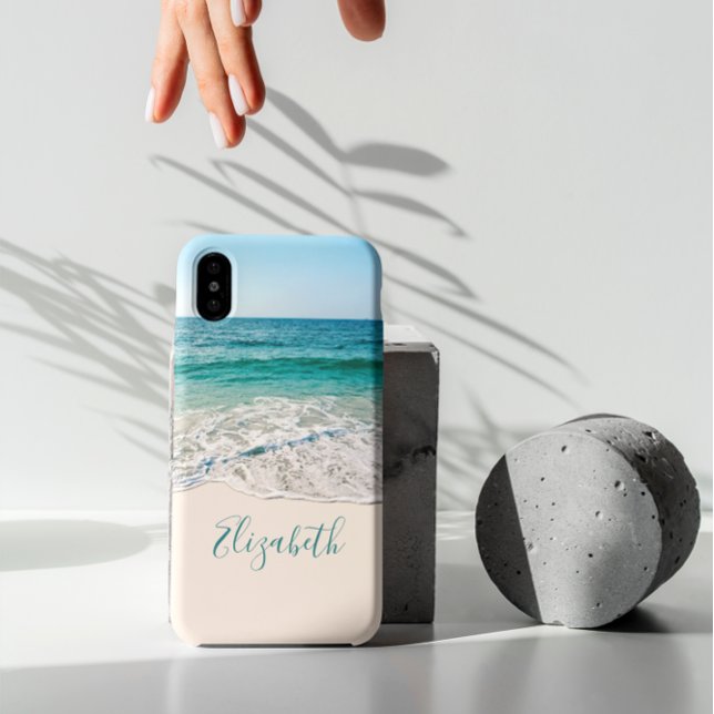 Coques Case-Mate iPhone Ocean Beach Shore pour ajouter votre nom (Créateur téléchargé)
