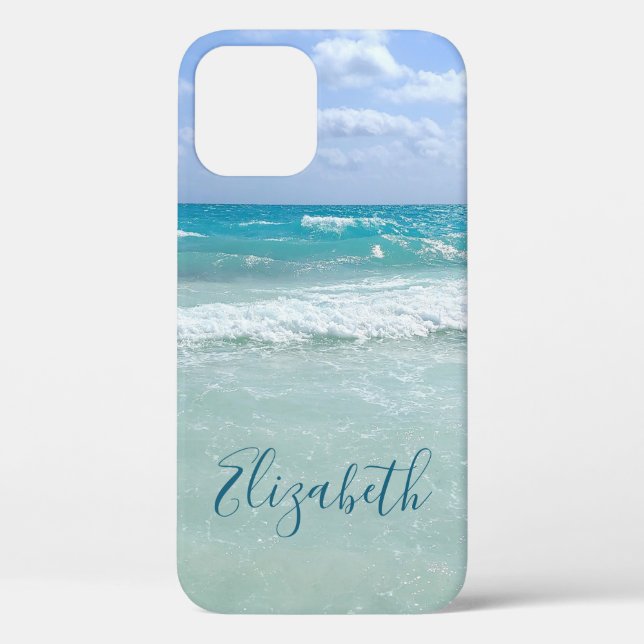 Coques Case-Mate iPhone Ocean Beach Waves Ajouter Votre Nom (Verso)