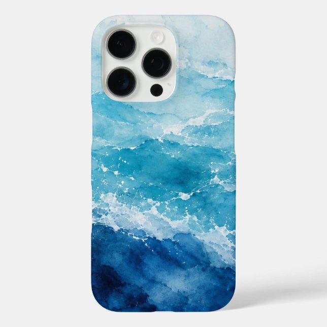 Coques Case-Mate iPhone Océan Bleu Abstrait Aquarelle (Verso)