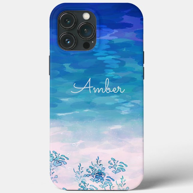 Coques Case-Mate iPhone Océan Bleu Plage Personnalisé (Verso)