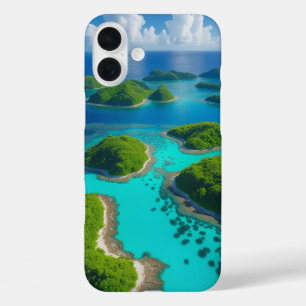 Coque Pour iPhone 16 Plus "Ocean Escape : Aerial Island Paradise