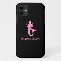Océan Glow_Pink-on-Black Mermaid_personalized