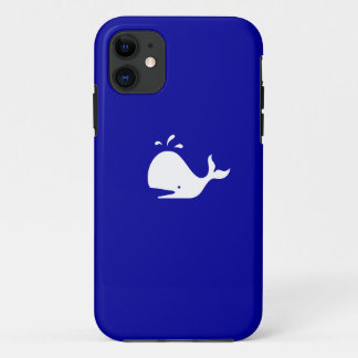Coques Pour iPhone Ocean Glow_White-on-Blue Whale iPhone 5 Coque-Mate