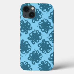 iPhone 13 Coque Octopus On Blue Pattern