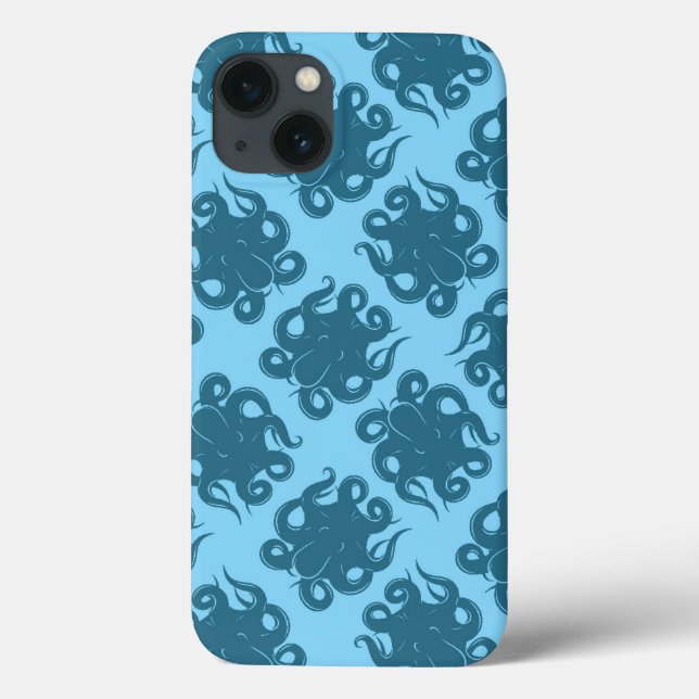 Coques Case-Mate iPhone Octopus On Blue Pattern (Verso)