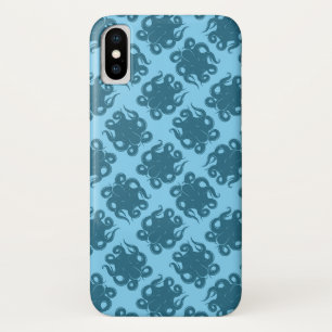 Coque iPhone X Octopus sur Motif bleu