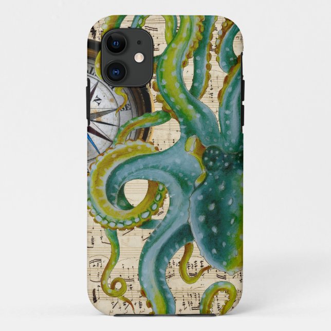 Coques Case-Mate iPhone Octopus Tentacles Compass Music (Dos)