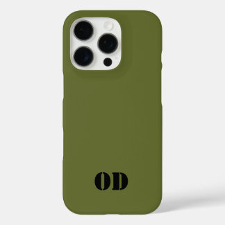 Coque iPhone 16 Pro OD green custom monogram personalized