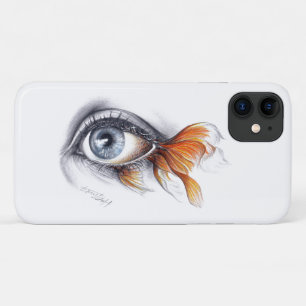 Coque Case-Mate iPhone Oeil avec queue de poisson rouge Art du dessin sur