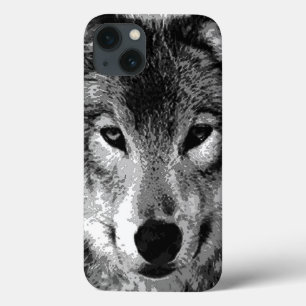Coques Pour iPhone Oeil de loup noir et blanc
